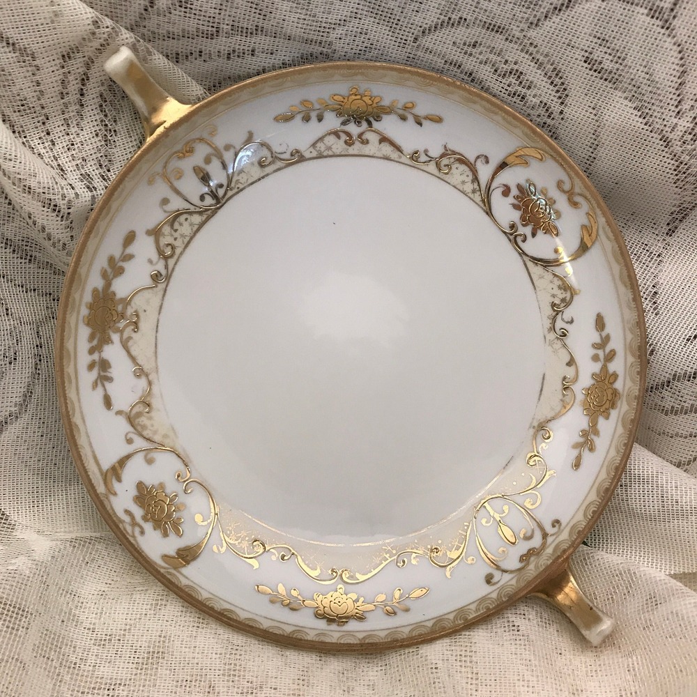Antique Footed Compote or Candy Dish, Cherry‎ Blossom Nippon  Porcelain